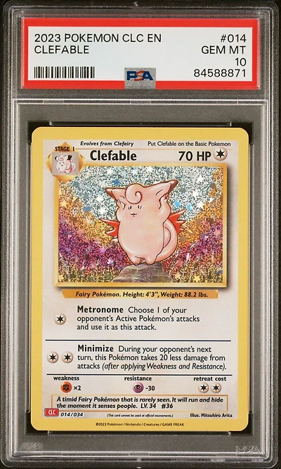 2023 Pokemon Clc-trading Card Game Classic Charizard & Ho-oh Ex Deck 014 Clefable PSA