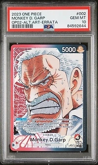 2023 One Piece Op02-paramount War 002 Monkey D. Garp Alternate Art-errata PSA 10