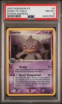 2007 Pokemon Ex Power Keepers 4 Banette-holo PSA 8