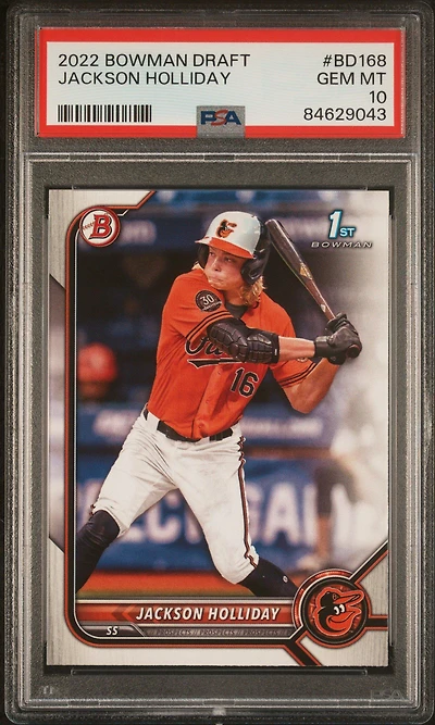 2022 Bowman Draft Bd168 Jackson Holliday PSA 10