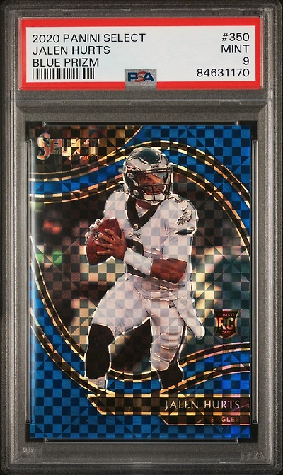 2020 Panini Select 350 Jalen Hurts Blue Prizm PSA 9