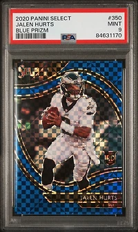 2020 Panini Select 350 Jalen Hurts Blue Prizm PSA 9