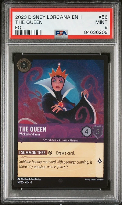 2023 Disney Lorcana En 1-the First Chapter 56 The Queen - Wicked And Vain Foil PSA 9