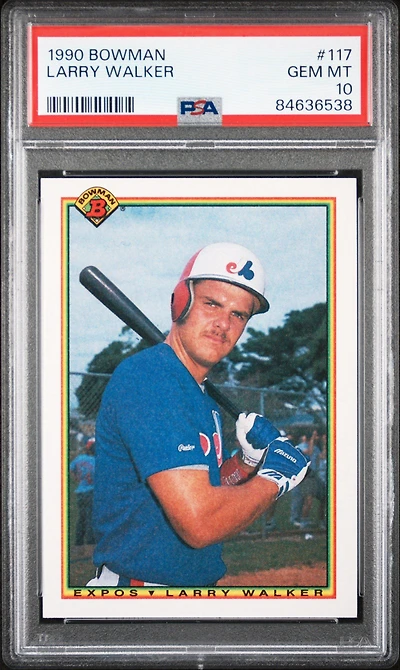 1990 Bowman 117 Larry Walker PSA 10