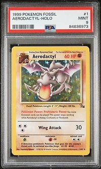 1999 Pokemon Fossil 1 Aerodactyl PSA 9