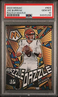 2023 Panini Mosaic Razzle Dazzle Rd3 Joe Burrow PSA 10