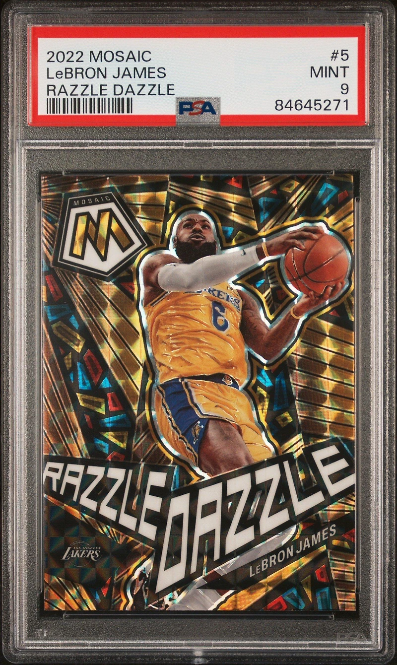 2022 Panini Mosaic Razzle Dazzle 5 Lebron James PSA