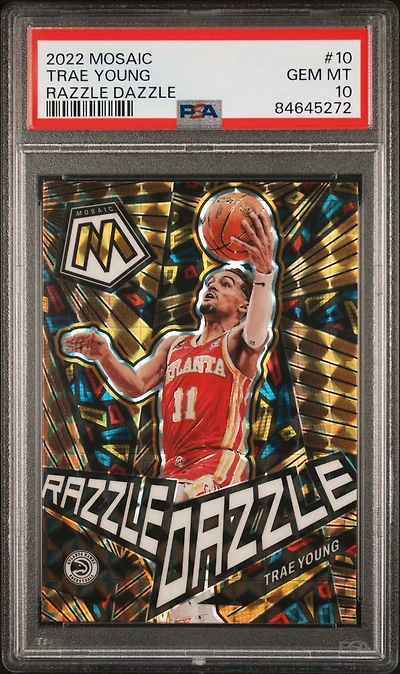 2022 Panini Mosaic Razzle Dazzle 10 Trae Young PSA 10