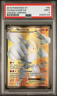 2015 Pokemon Xy Ancient Origins 90 Full Art/machamp Ex PSA 9