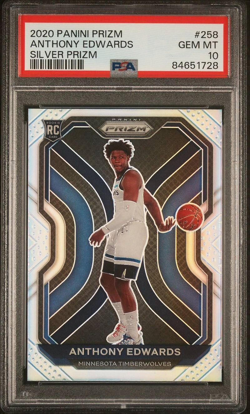 2020 Panini Prizm 258 Anthony Edwards Silver Prizm PSA