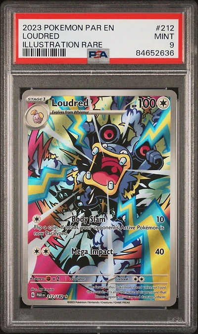 2023 Pokemon Par En-paradox Rift 212 Loudred Illustration Rare PSA