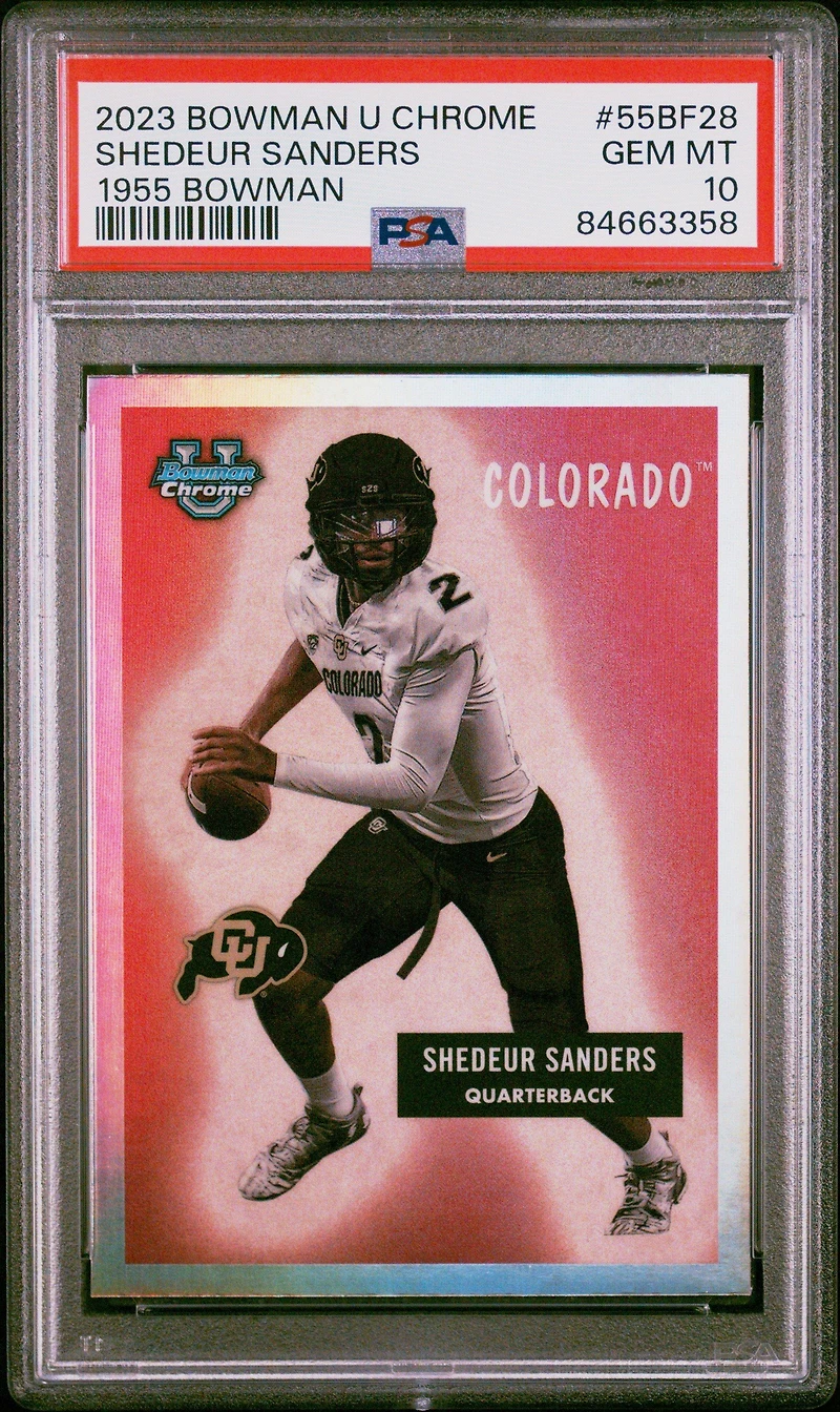 2023 Bowman University Chrome 1955 Bowman 55bf28 Shedeur Sanders PSA 10