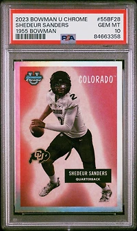 2023 Bowman University Chrome 1955 Bowman 55bf28 Shedeur Sanders PSA 10