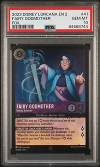 2023 Disney Lorcana En 2-rise Of The Floodborn 41 Fairy Godmother - Mystic Armorer Foil PSA 10