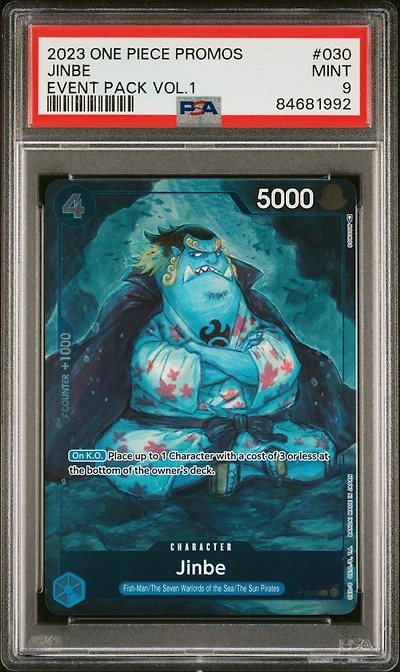 2023 One Piece Promos 030 Jinbe Event Pack Vol.1 PSA 9