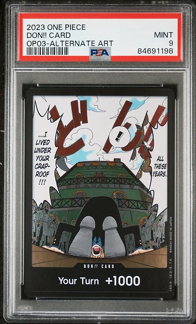 2023 One Piece Op03-pillars Of Strength Don!! Card Alternate Art PSA 9