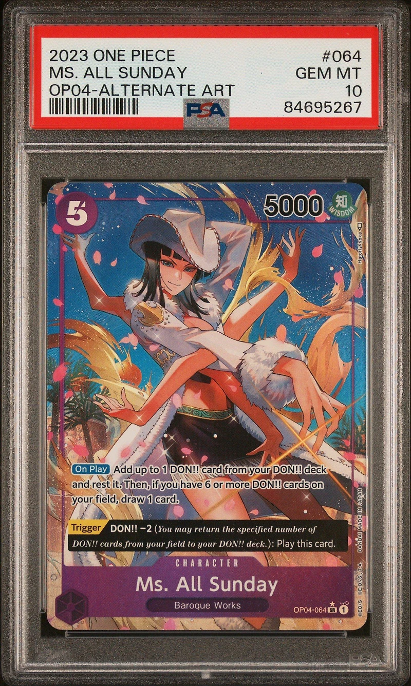 2023 One Piece Kingdoms Of Intrigue 064 Ms. All Sunday Alternate Art PSA