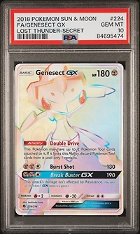 2018 Pokemon Sun & Moon Lost Thunder 224 Full Art/genesect Gx Secret PSA 10