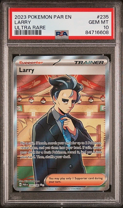 2023 Pokemon Par En-paradox Rift 235 Larry Ultra Rare PSA 10
