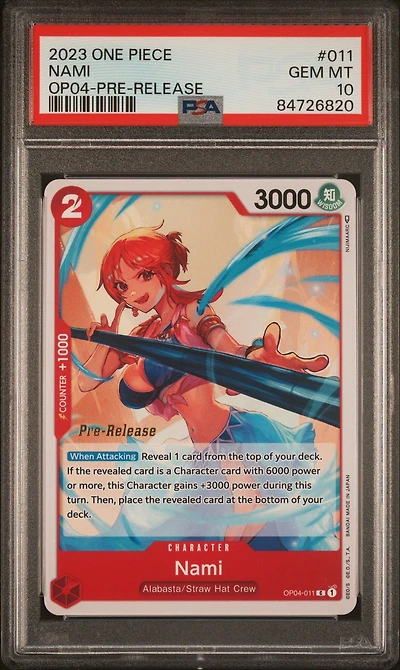 2023 One Piece Kingdoms Of Intrigue 011 Nami Pre-release PSA 10