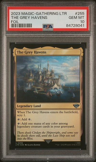 2023 Magic The Gathering Tales Of Middle-earth 255 The Grey Havens Foil PSA 10