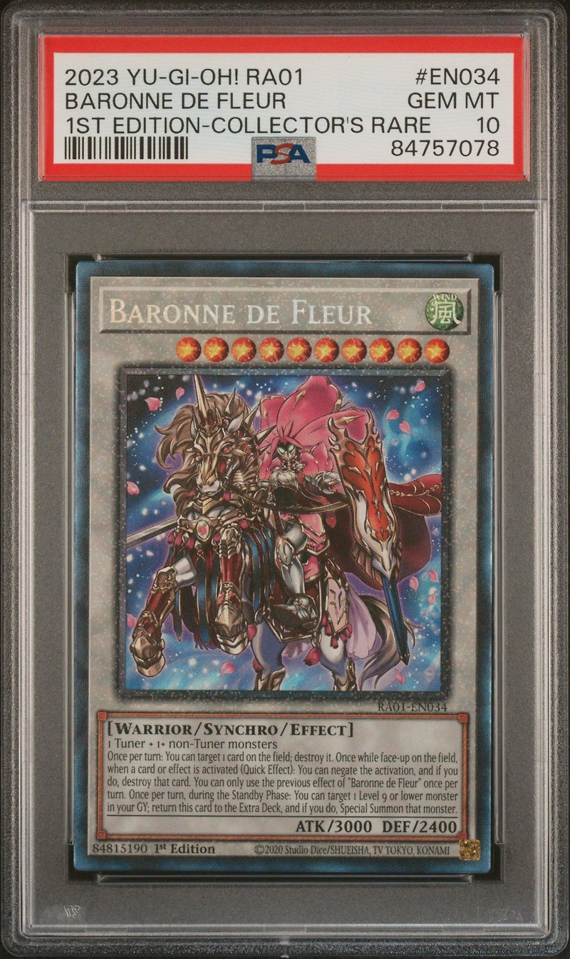 2023 Yu-gi-oh! Ra01-25th Anniversary Rarity Collection En034 Baronne De Fleur 1st Edition-collector's Rare PSA 10