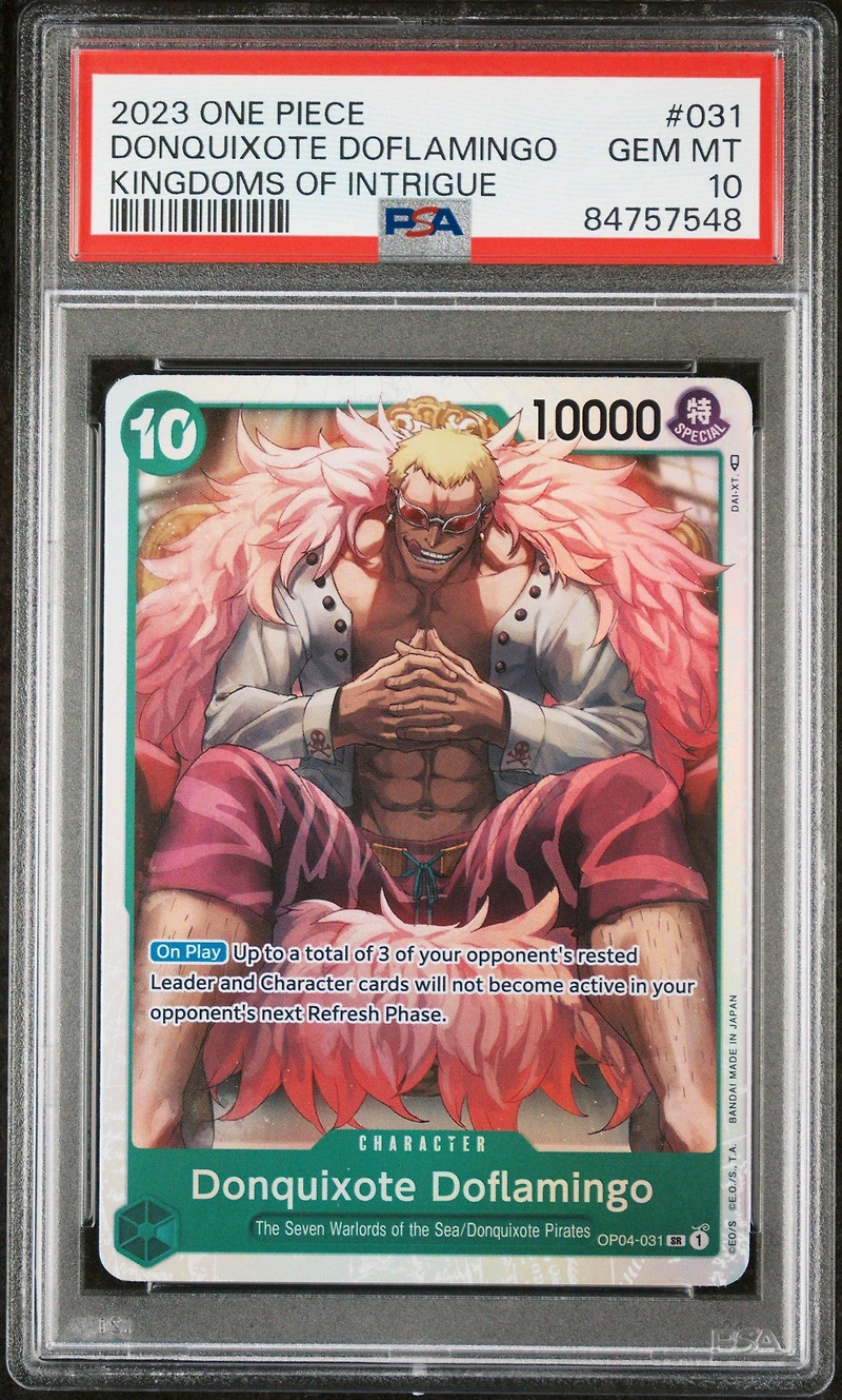 2023 One Piece Kingdoms Of Intrigue 031 Donquixote Doflamingo PSA 10