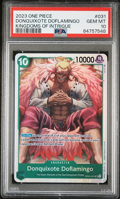 2023 One Piece Kingdoms Of Intrigue 031 Donquixote Doflamingo PSA 10