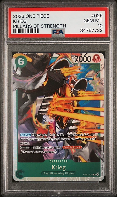 2023 One Piece Pillars Of Strength 025 Krieg PSA 10