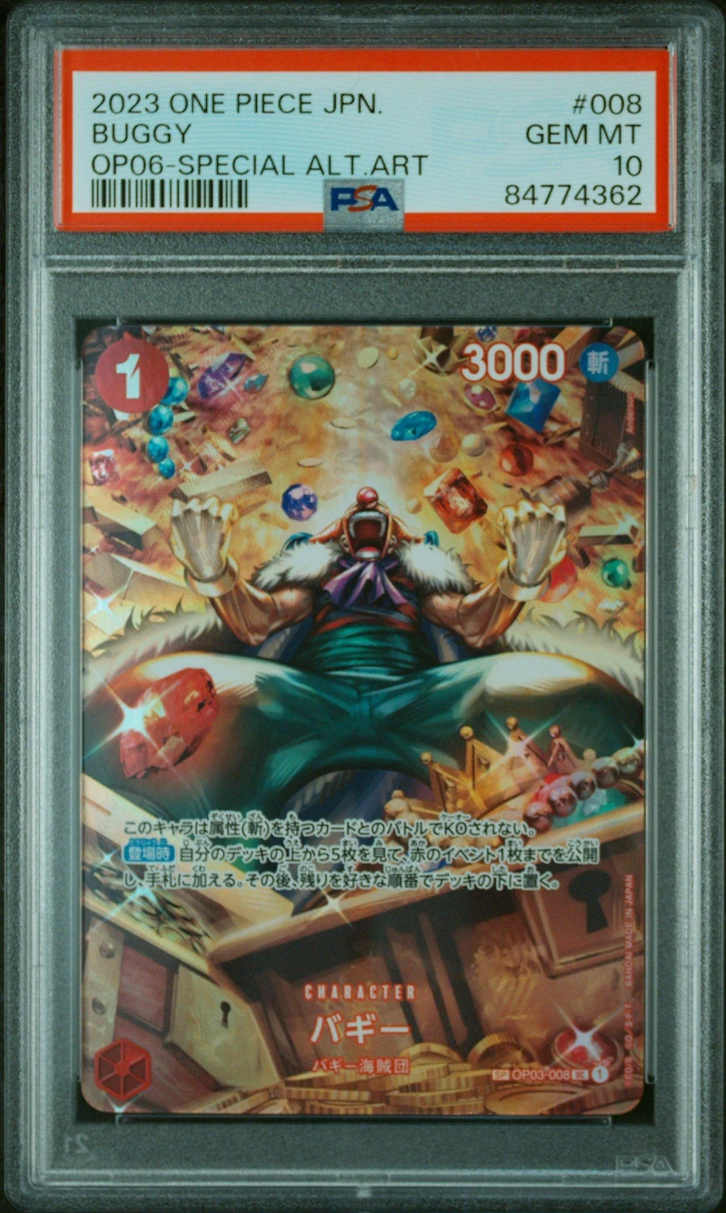 2023 One Piece Japanese Wings Of The Captain 008 Buggy Special Alternate Art PSA 10