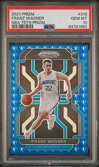 2021 Panini Prizm 310 Franz Wagner Nba 75th Prizm PSA 10
