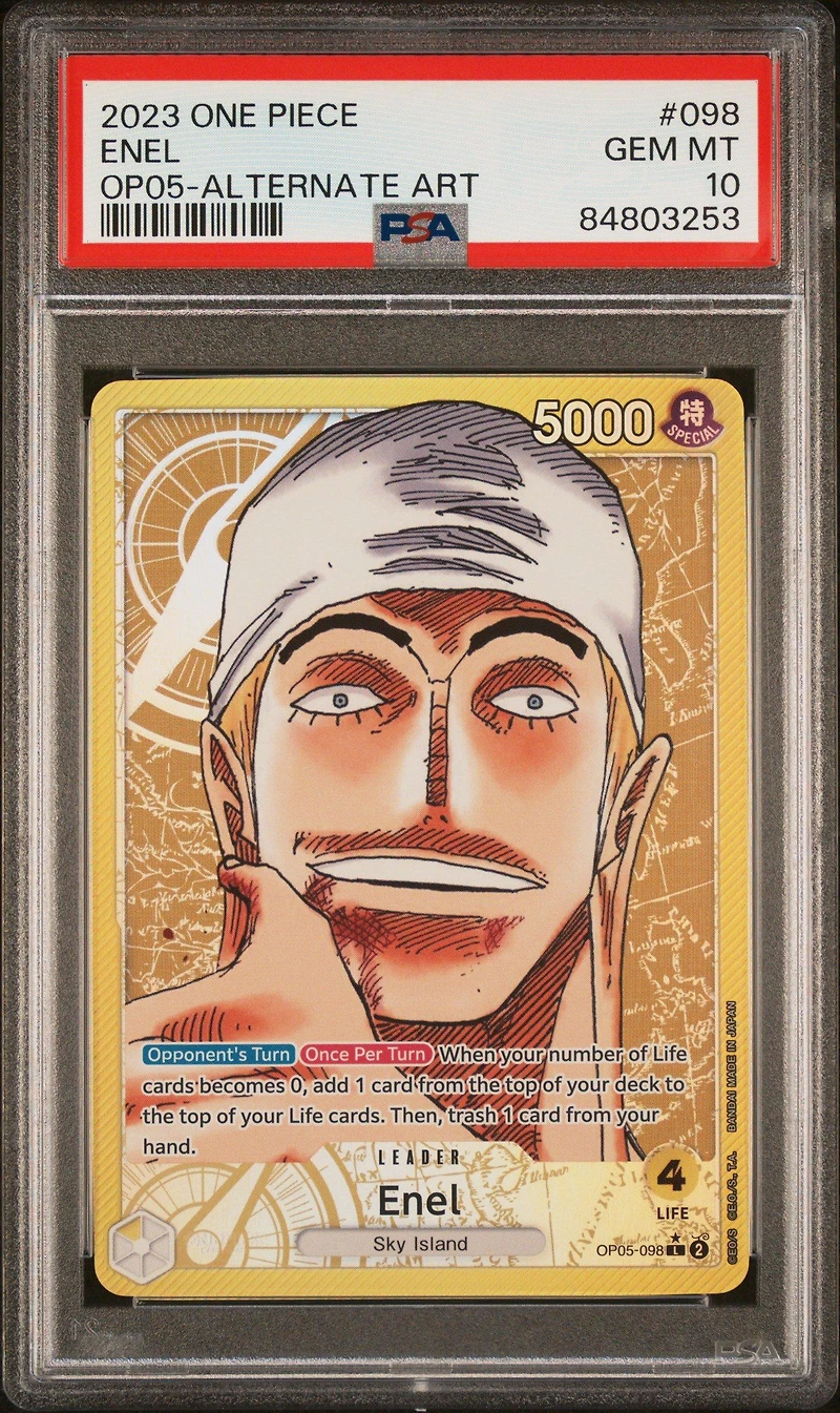 2023 One Piece Op05-awakening Of The New Era Enel Alternate Art PSA 10