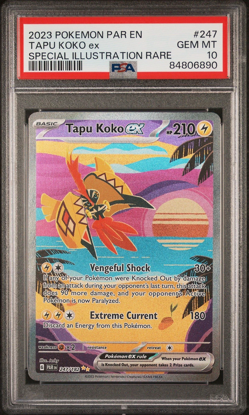 2023 Pokemon Par En-paradox Rift 247 Tapu Koko Ex Special Illustration Rare PSA
