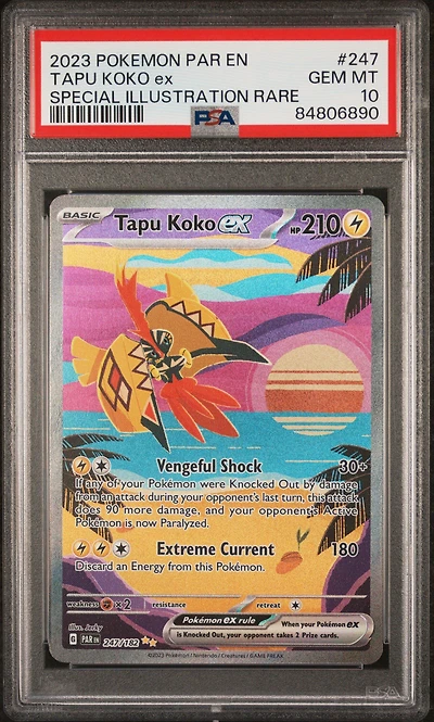 2023 Pokemon Par En-paradox Rift 247 Tapu Koko Ex Special Illustration Rare PSA