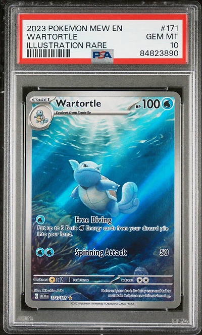 2023 Pokemon Mew En-151 171 Wartortle Illustration Rare PSA 10