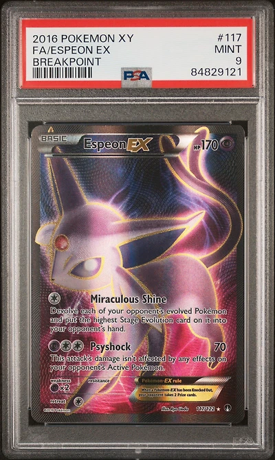2016 Pokemon Xy Breakpoint 117 Fa/espeon Ex PSA 9
