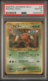 2000 Pokemon Japanese Neo 2 15 Beedrill-holo PSA