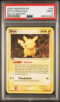 2005 Pokemon Ex Delta Species 39 Ditto [pikachu] PSA 9