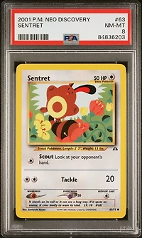 2001 Pokemon Neo Discovery 63 Sentret PSA 8
