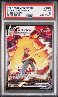 2022 Pokemon Sword & Shield Lost Origin Tg17 Fa/pikachu Vmax PSA 10