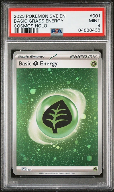 2023 Pokemon Sve En-basic Energies 001 Basic Grass Energy Cosmos Holo PSA 9