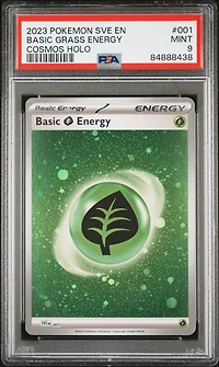 2023 Pokemon Sve En-basic Energies 001 Basic Grass Energy Cosmos Holo PSA 9