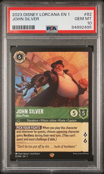 2023 Disney Lorcana En 1-the First Chapter 82 John Silver - Alien Pirate PSA 10