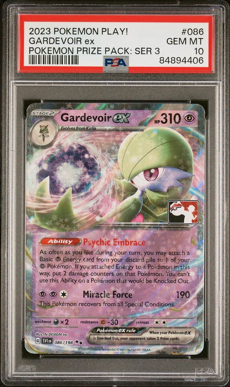 2023-2024 Pokemon Play! Pokemon Prize Pack 086 Gardevoir Ex PSA 10