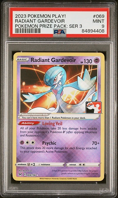 2023 Pokemon Play! Pokemon Prize Pack: Series 3 069 Radiant Gardevoir PSA