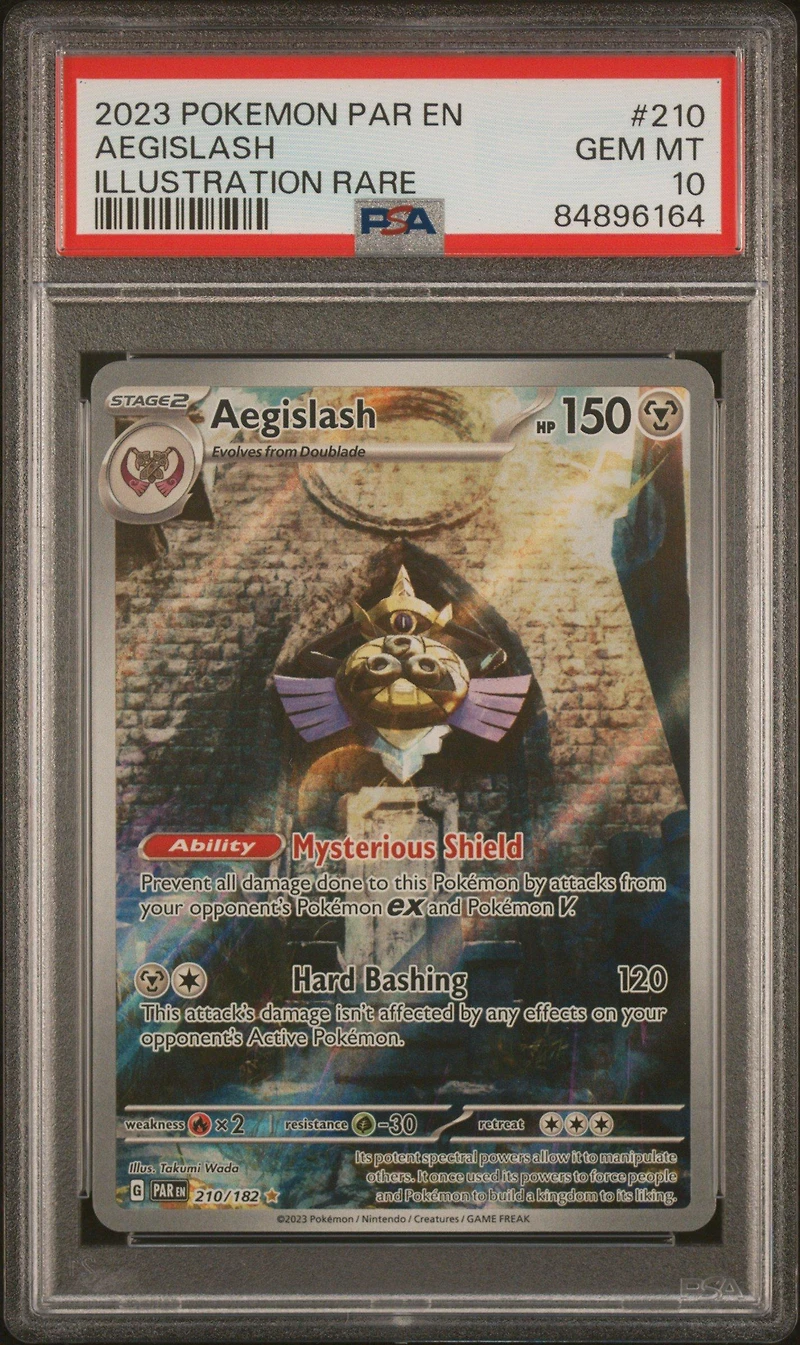 2023 Pokemon Par En-paradox Rift 210 Aegislash Illustration Rare PSA