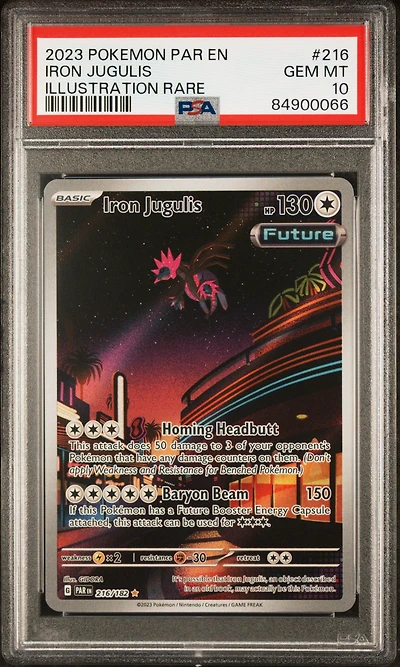 2023 Pokemon Par En-paradox Rift 216 Iron Jugulis Illustration Rare PSA