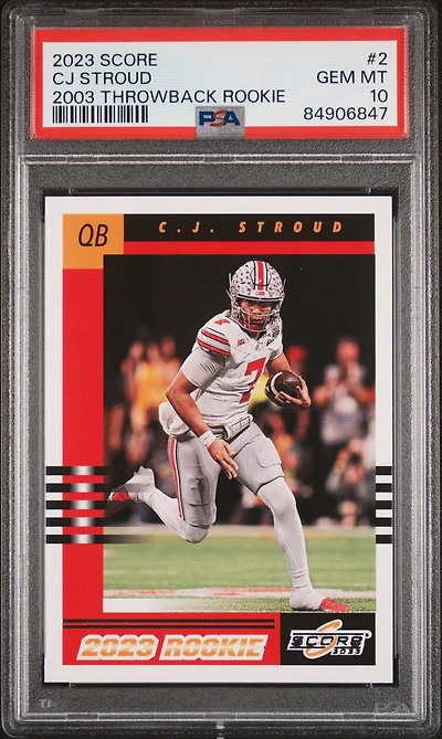 2023 Panini Score 2003 Throwback Rookie 2 Cj Stroud PSA
