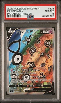 2022 Pokemon Japanese Sword & Shield Paradigm Trigger 103 Fa/unown V PSA 8