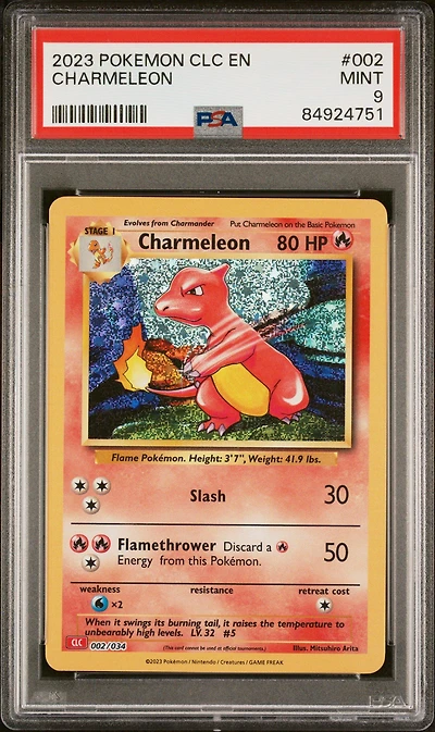 2023 Pokemon Clc-trading Card Game Classic Charizard & Ho-oh Ex Deck 002 Charmeleon PSA